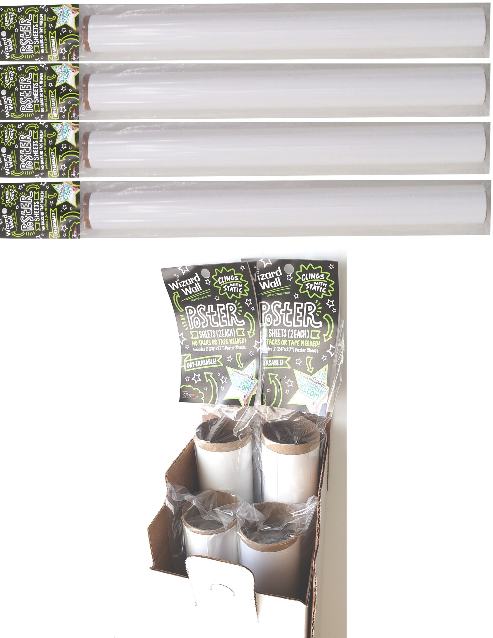 Basic Cling-rite® Roll - 20 sheets and dry erase marker included
